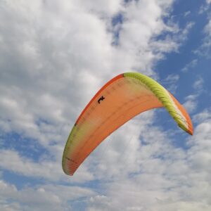 Front view of a second-hand Niviuk Peak 4 size 23 EN D 2-liner paraglider for sale in very good condition