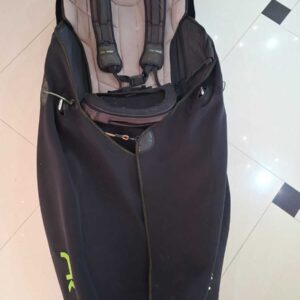 Niviuk Drifter pod harness in very good condition laid out, aerodynamic fairing visible, used paraglider competition harness for sale Serbia